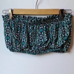NWOT Tube Crop Top Blue on White Size Small